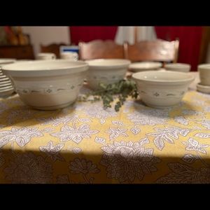 Longaberger Traditional Green Mixing Bowls